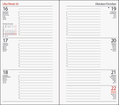 Kalender 2025 7.Sans Datum Trend, Imitert Skinn - Rosa
