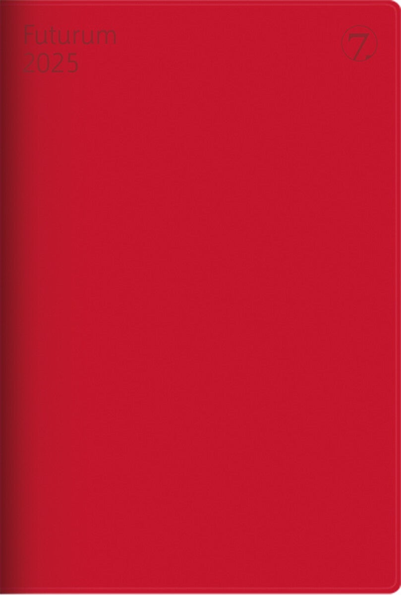 Kalender 2025 7.Sans Futurum Imitert Skinn Rød
