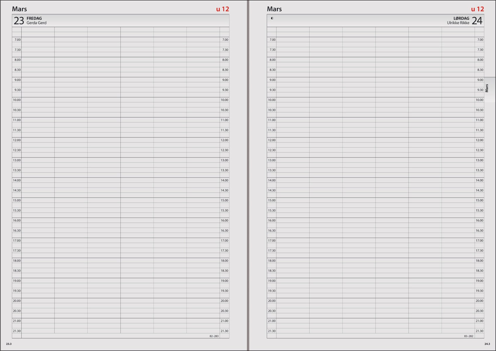 Kalender 2025 7.Sans Booking Spiralisert Sort