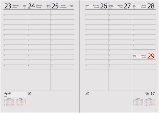 Kalender 2025 7.Sans Novum Trend, Sort Innbundet
