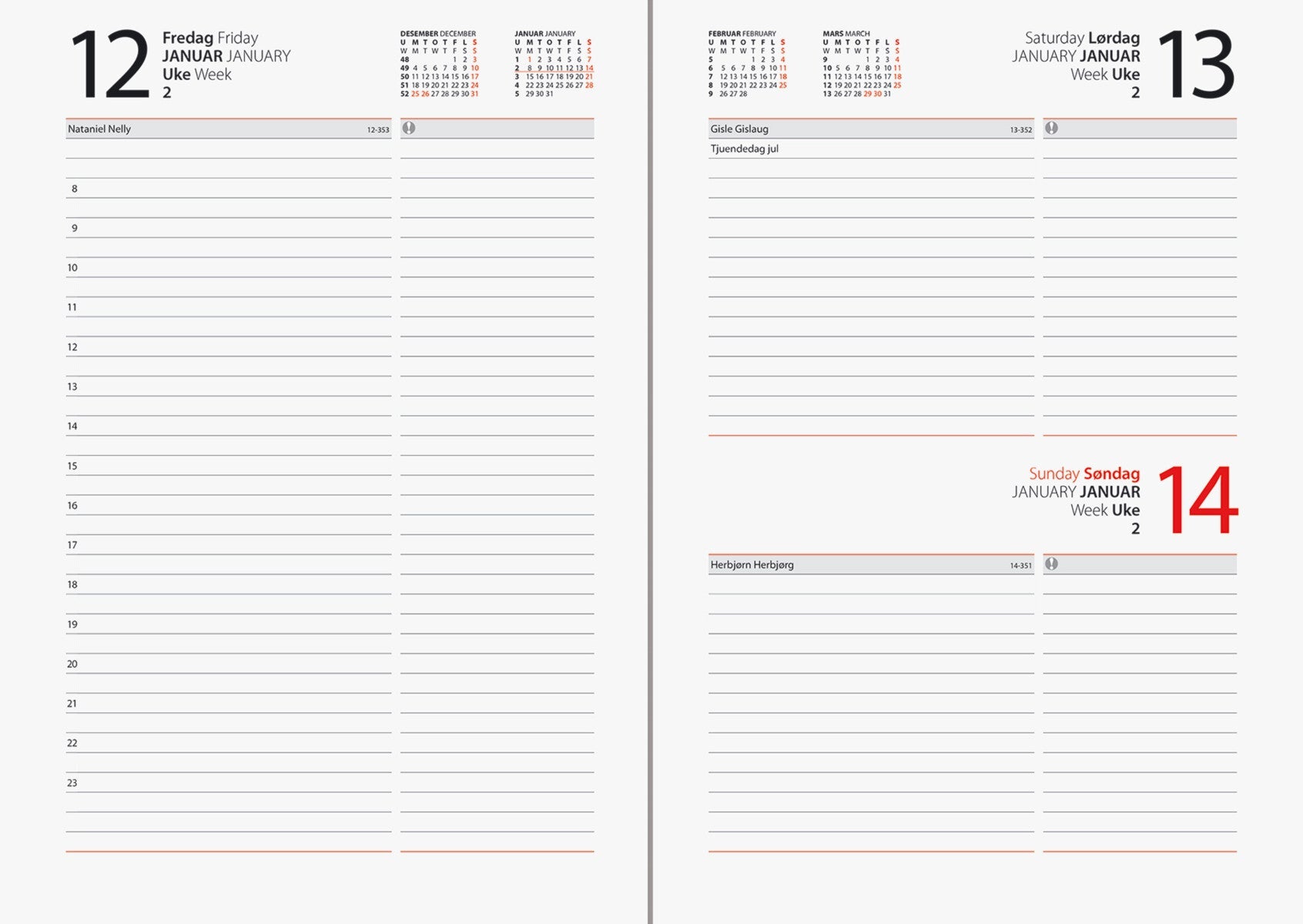 Kalender 2025 7.Sans Dagbok A5 Sort