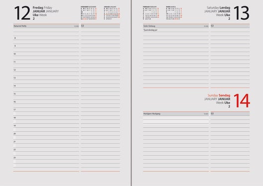 Kalender 2025 7.Sans Dagbok Trend A5 Grå