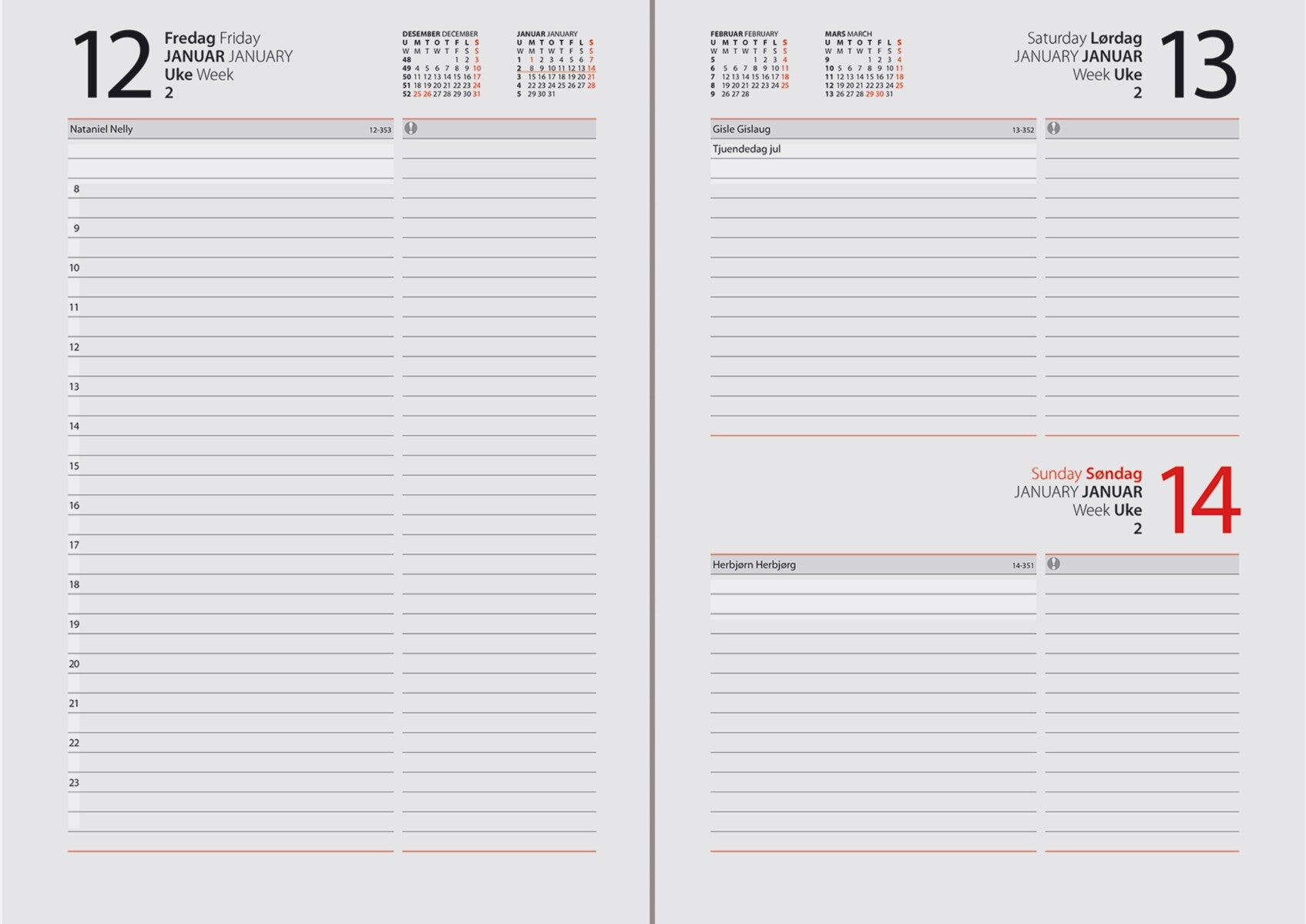 Kalender 2025 7.Sans Dagbok Retro A5