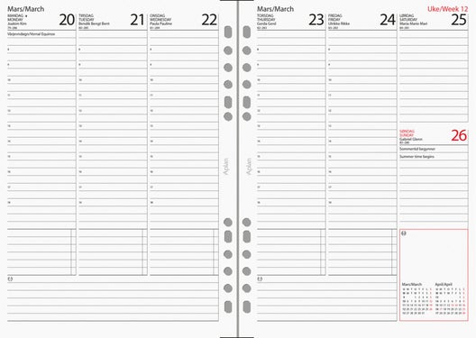 Kalender 2025 Aplan A5 Uke Årssett