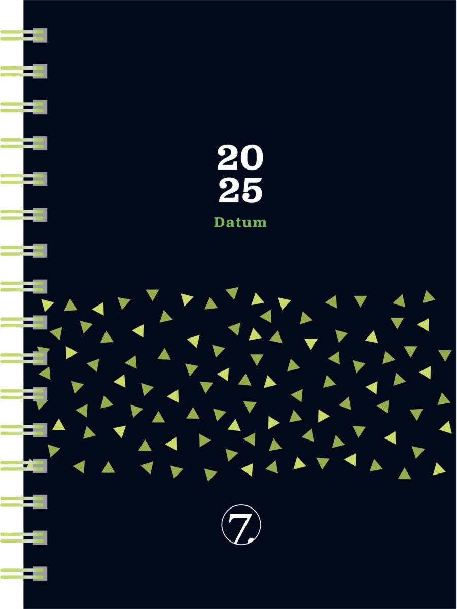 Kalender 2025 7.Sans Datum A5, Spiralisert Plast
