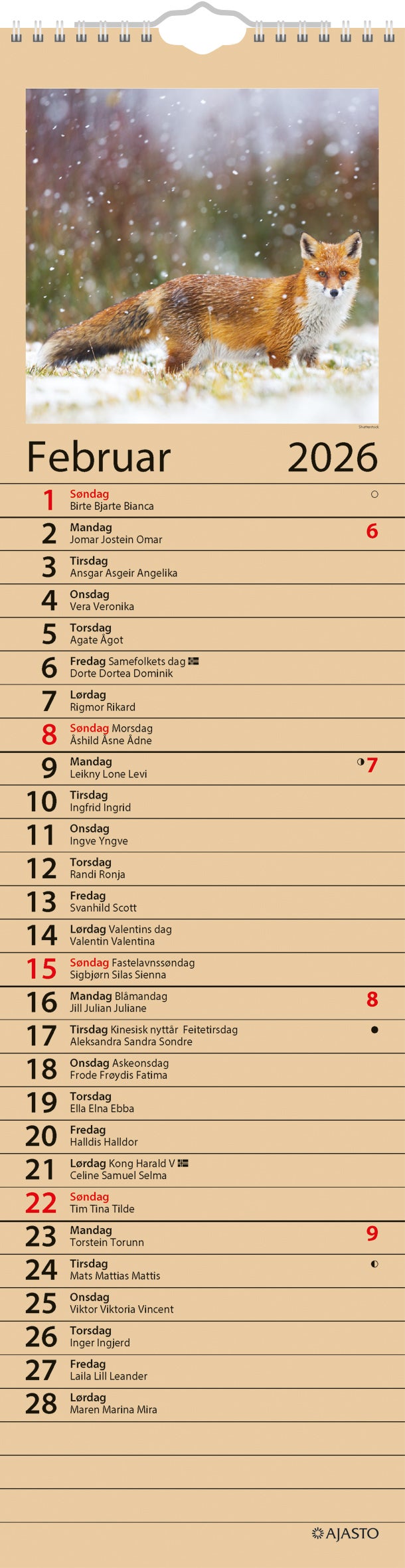 Kalender 2026 Notatkalenderen