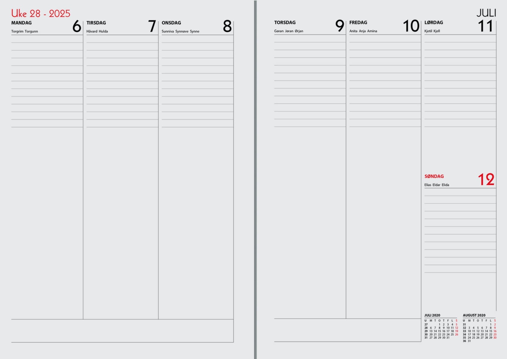 7.sans Kalender 25/26 Studieåret Maxi