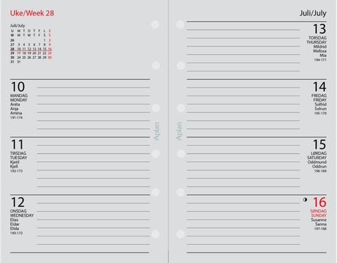 Aplan Student 25/26 Pocket Uke Årssett