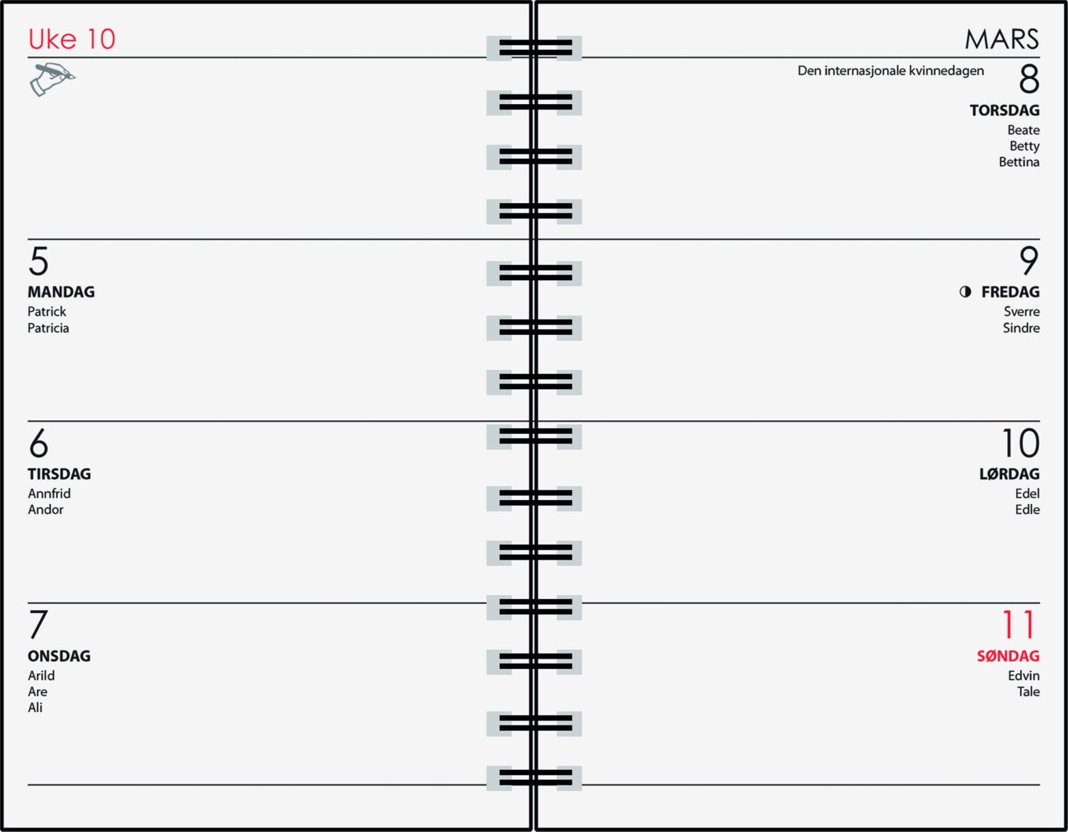 7.sans Kalender 25/26 Neon Kartong Spiralisert