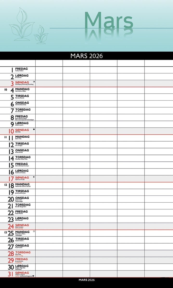 Hjemmets Månedsplanlegger 25/26