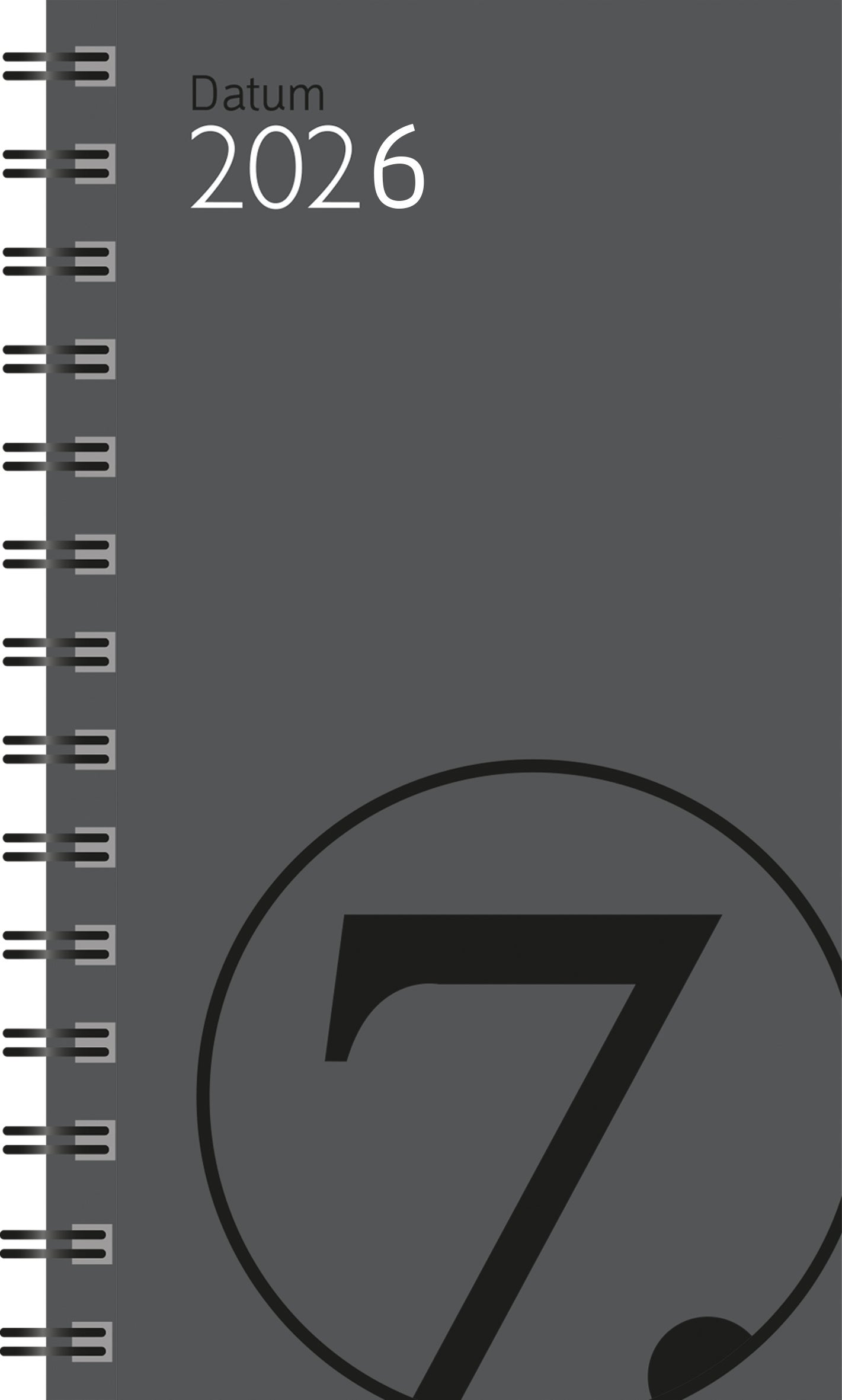 Kalender 2026 7.Sans Datum Refill Grå