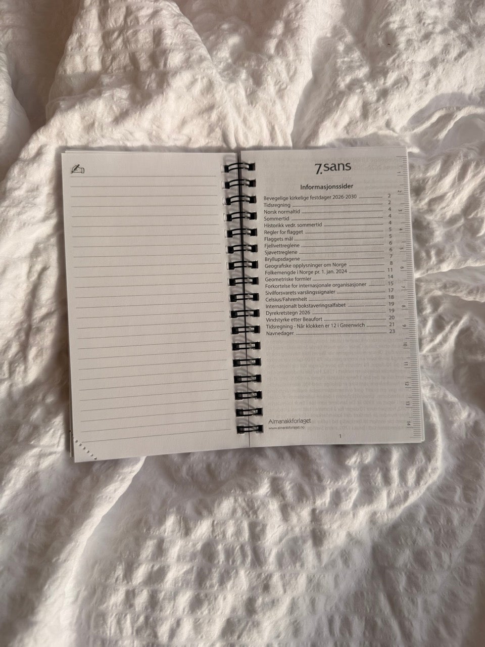 Kalender 2026 7.Sans Datum Refill Grå