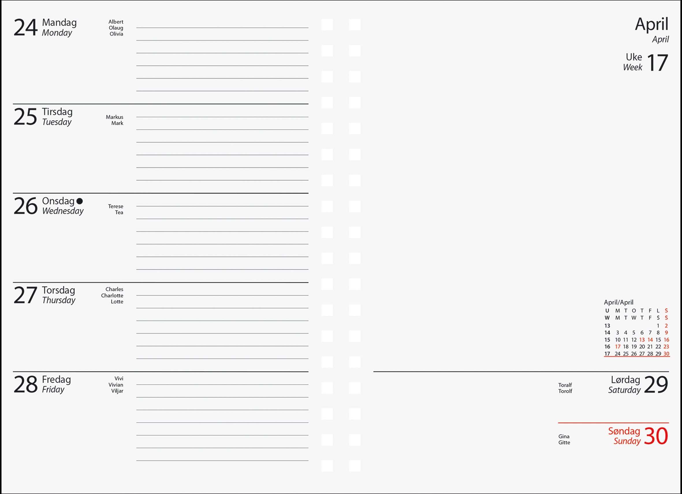 Kalender 2026 7.Sans Futurum Refill Grå