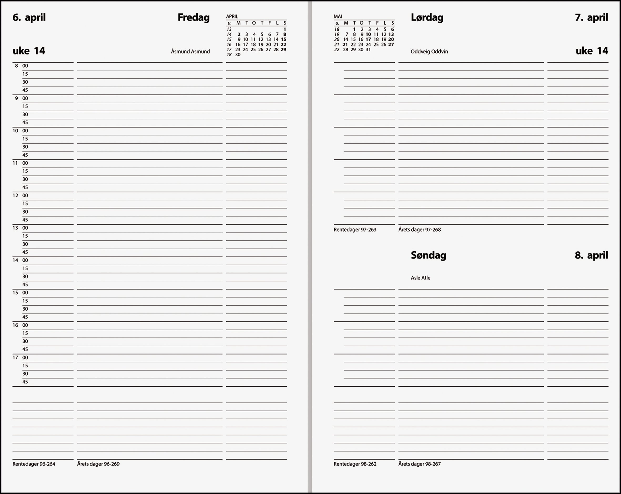 Kalender 2026 7.Sans Timedagboken spiraliert