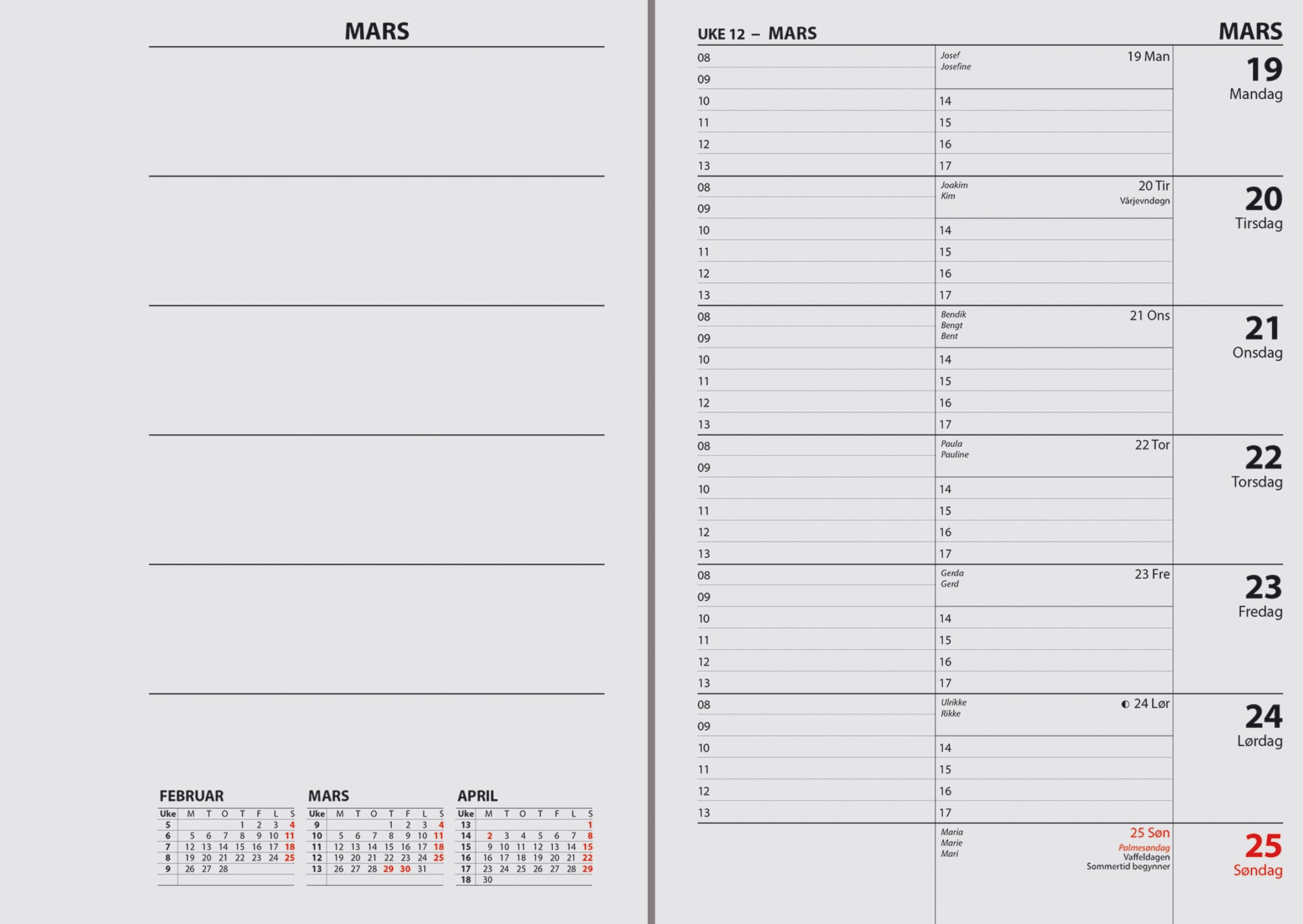 Kalender 2026 7.Sans Ukekalender Refill