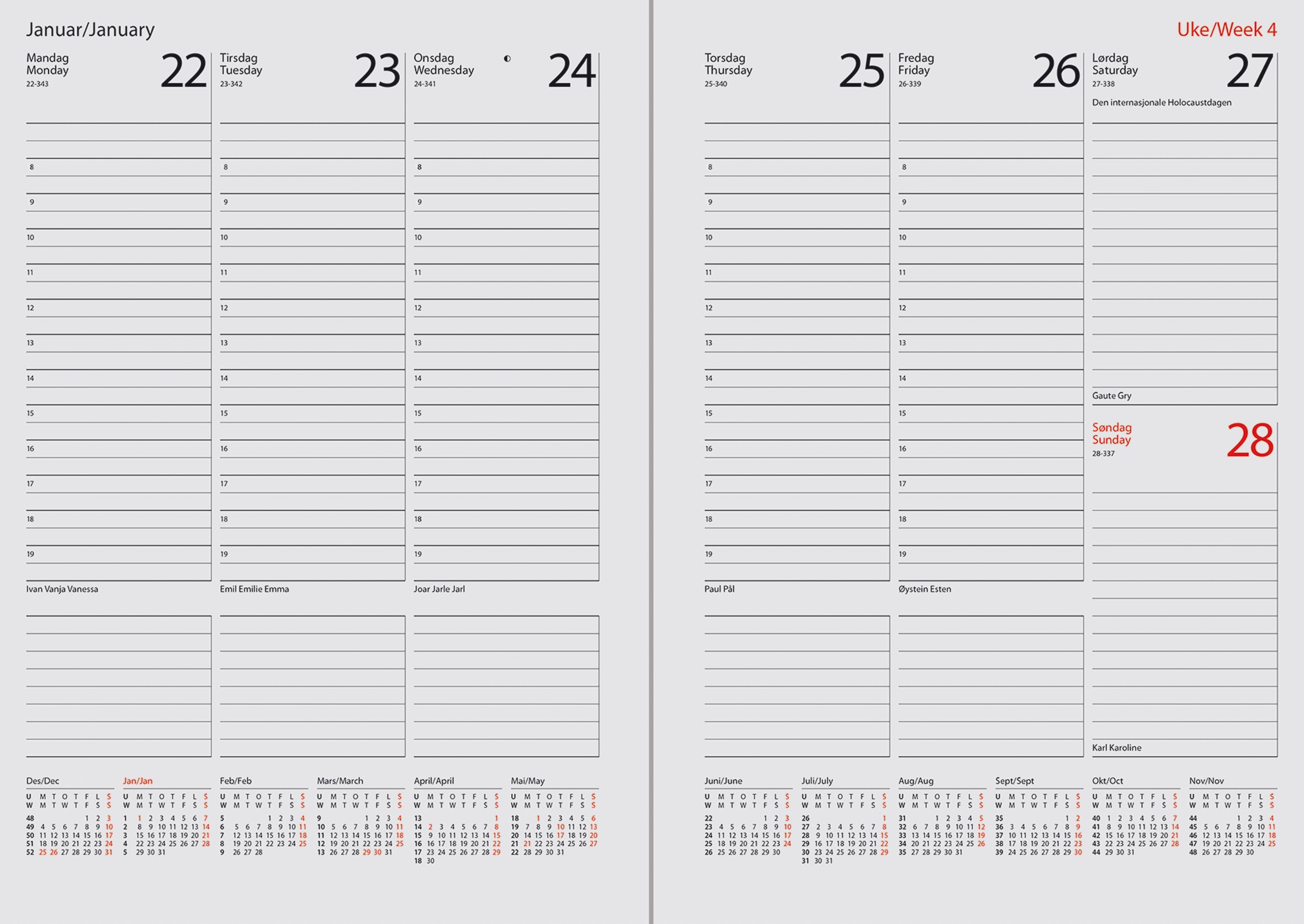 Kalender 2026 7.Sans Termin Blå