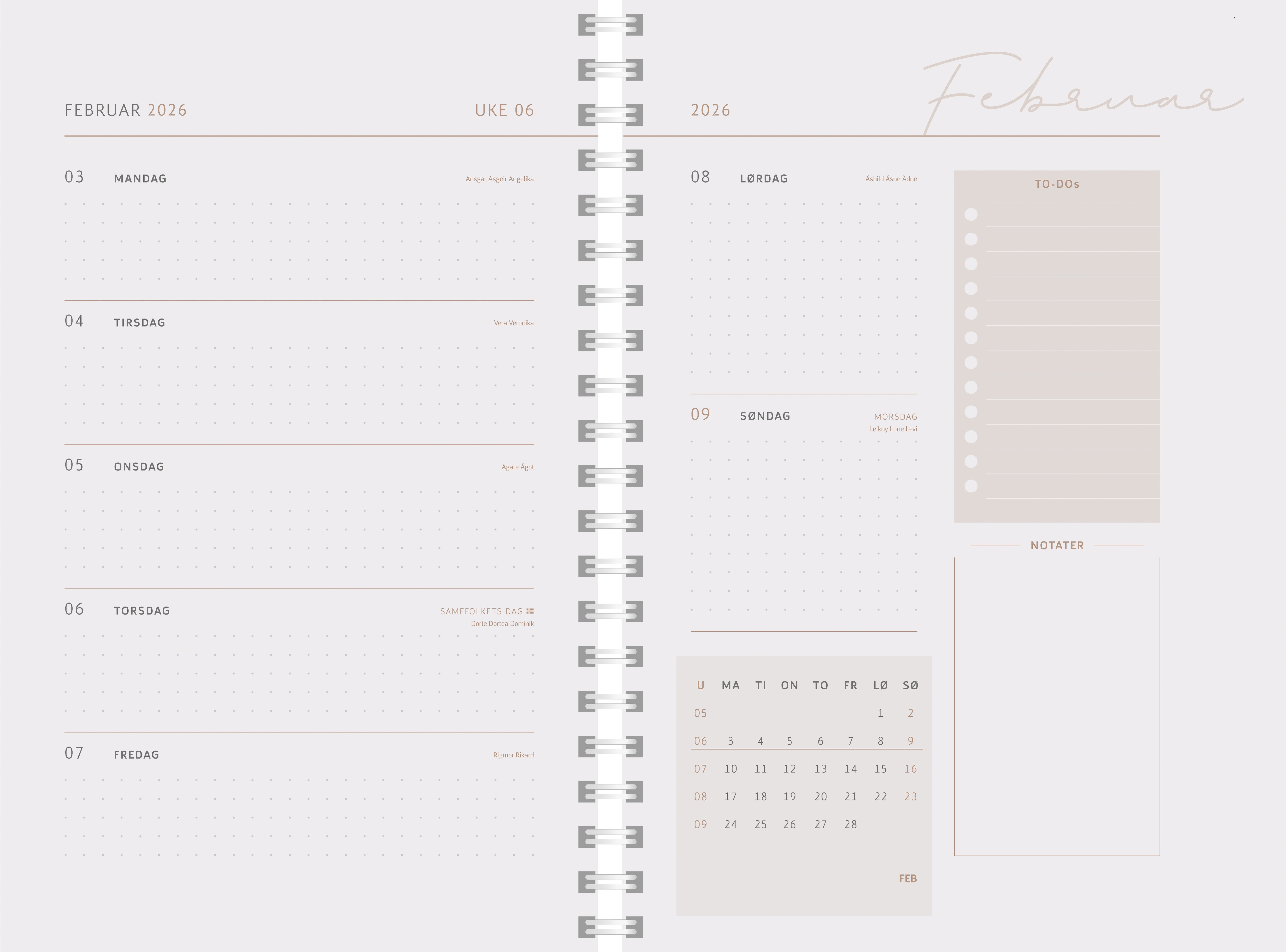 Kalender 2026 7.Sans Luxplan A5