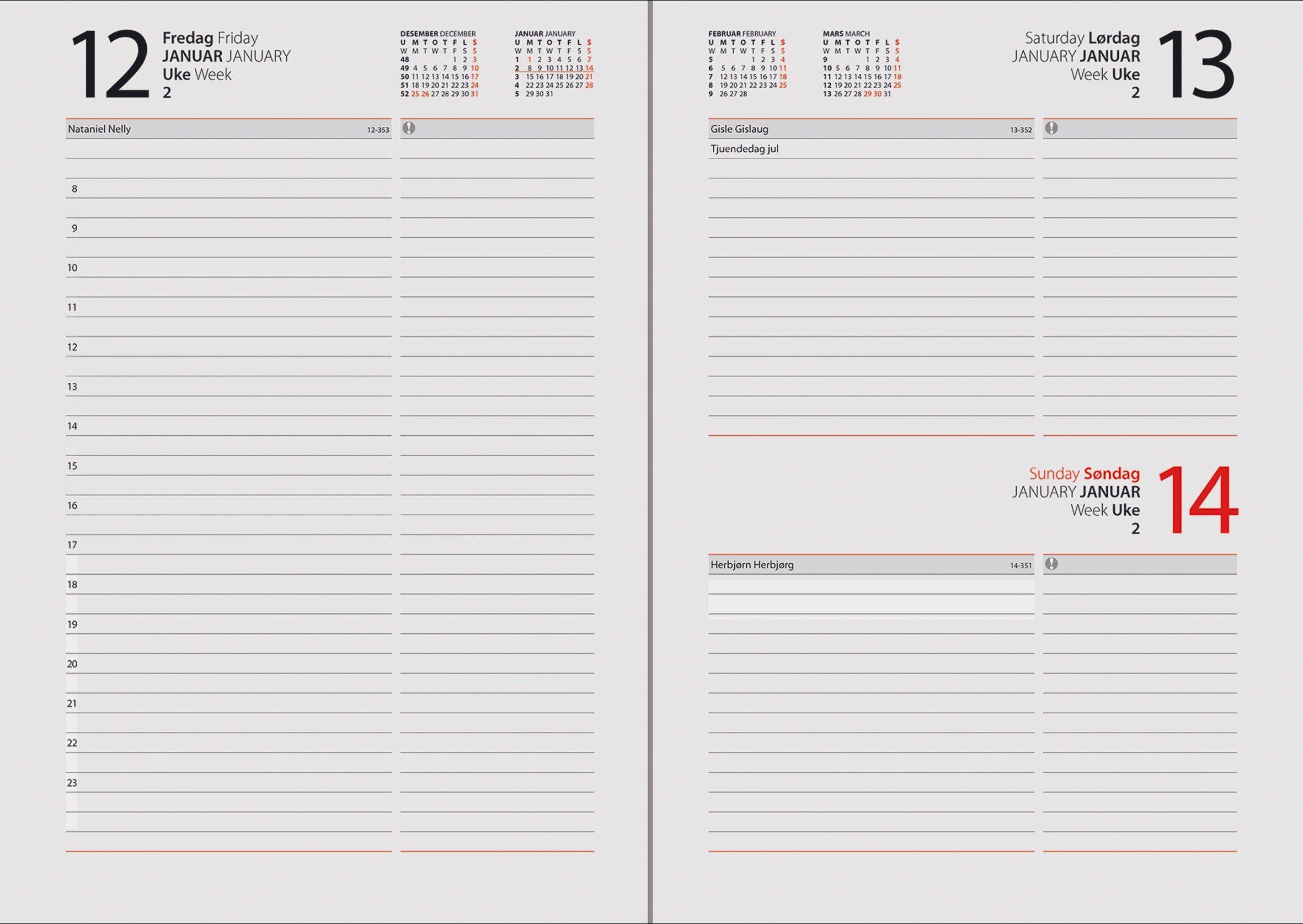 Kalender 2026 7.Sans Dagbok Trend A5