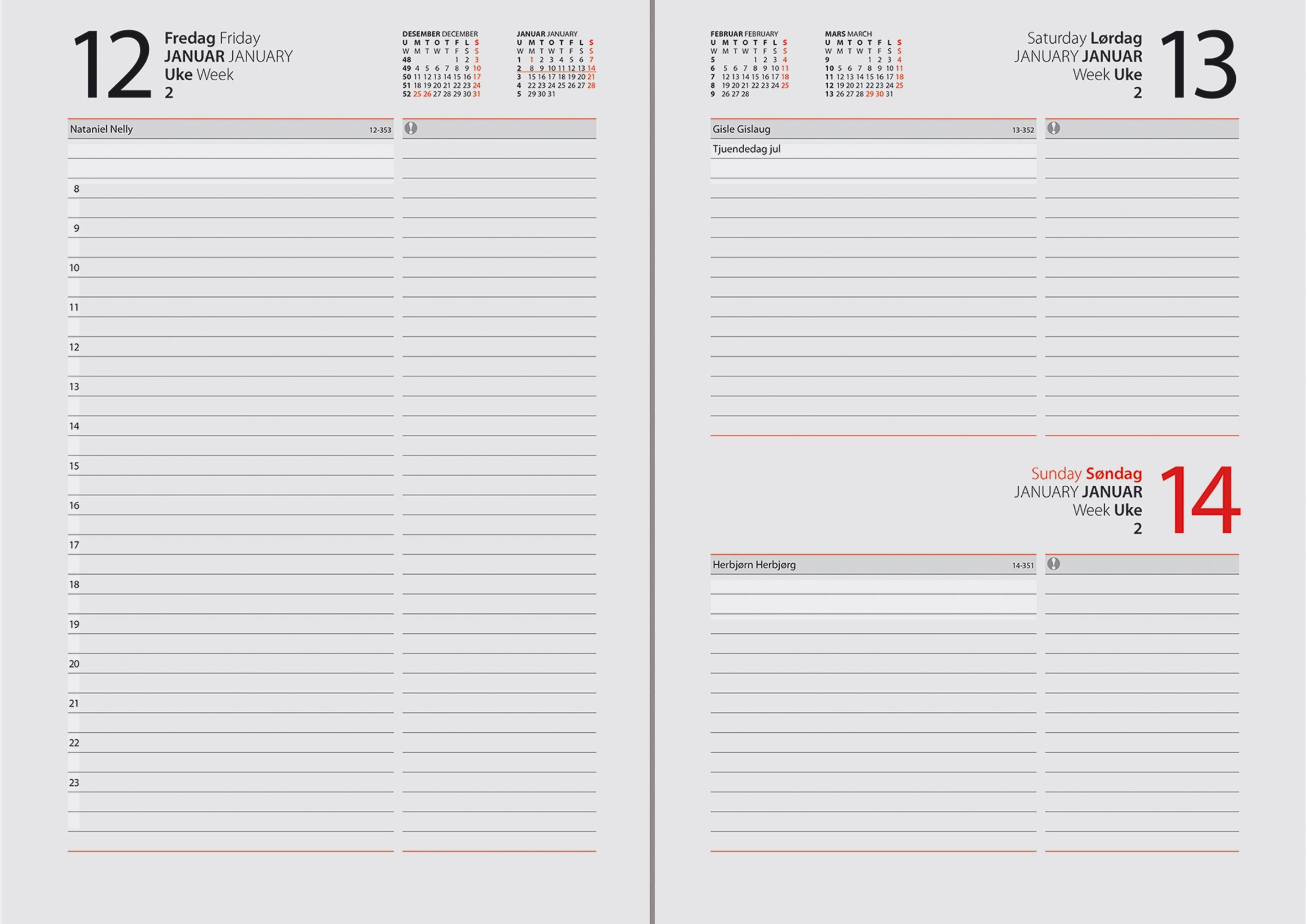 Kalender 2026 7.Sans Dagbok Retro A5