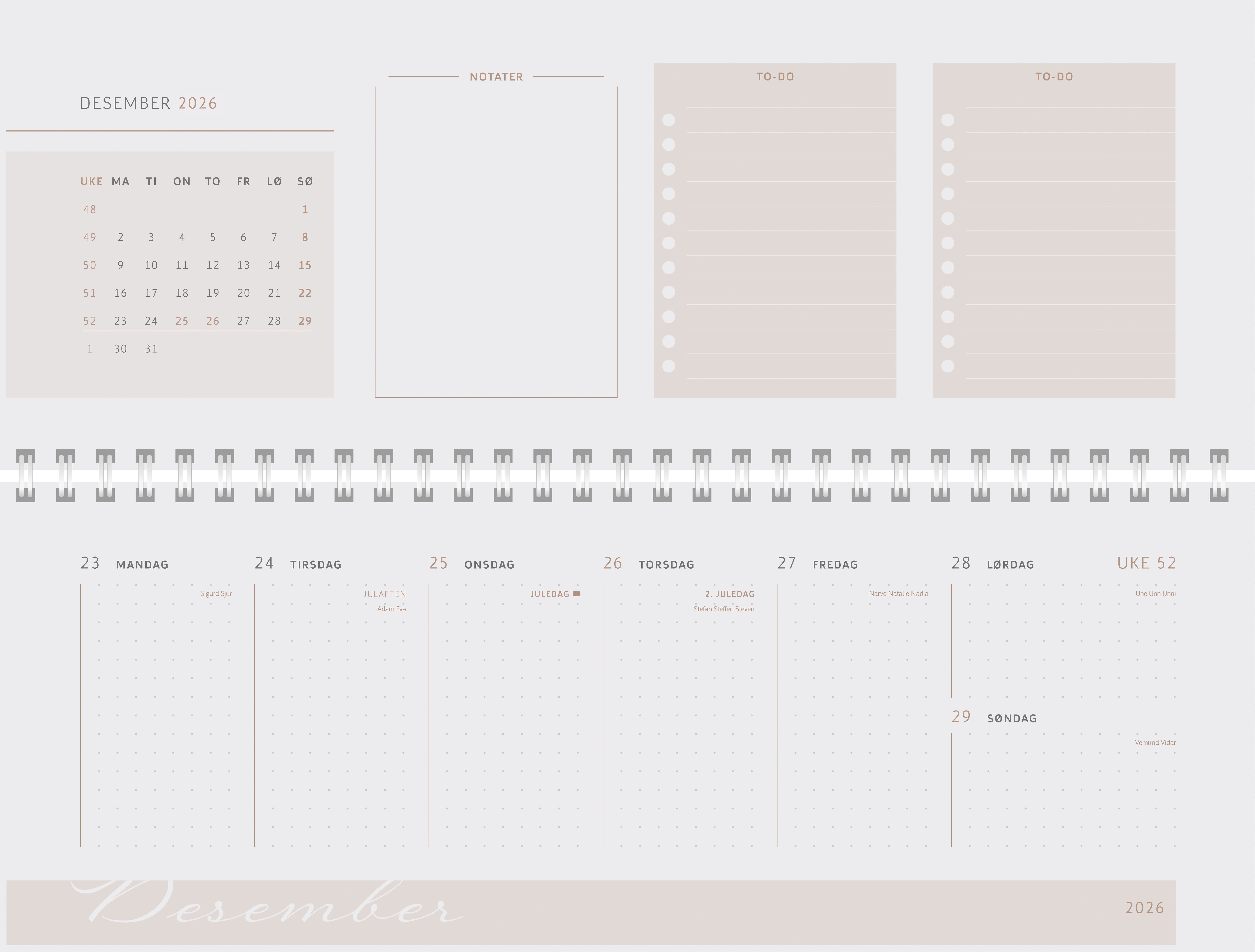 Kalender 2026 7.Sans Luxplan Bordkalender