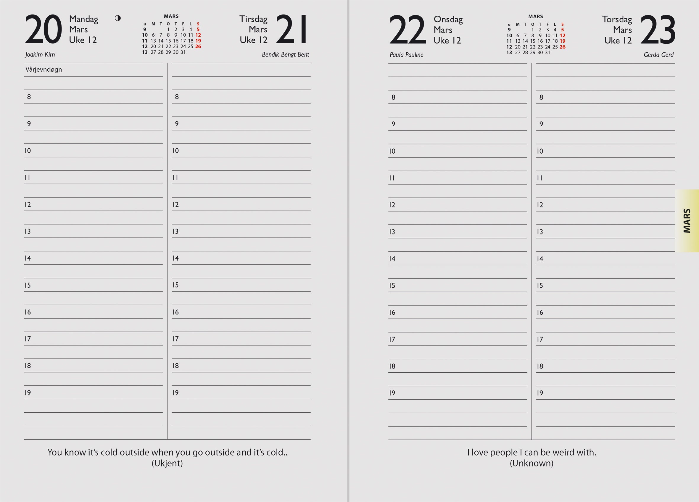 Kalender 2026 7.Sans Inspirasjonskalenderen