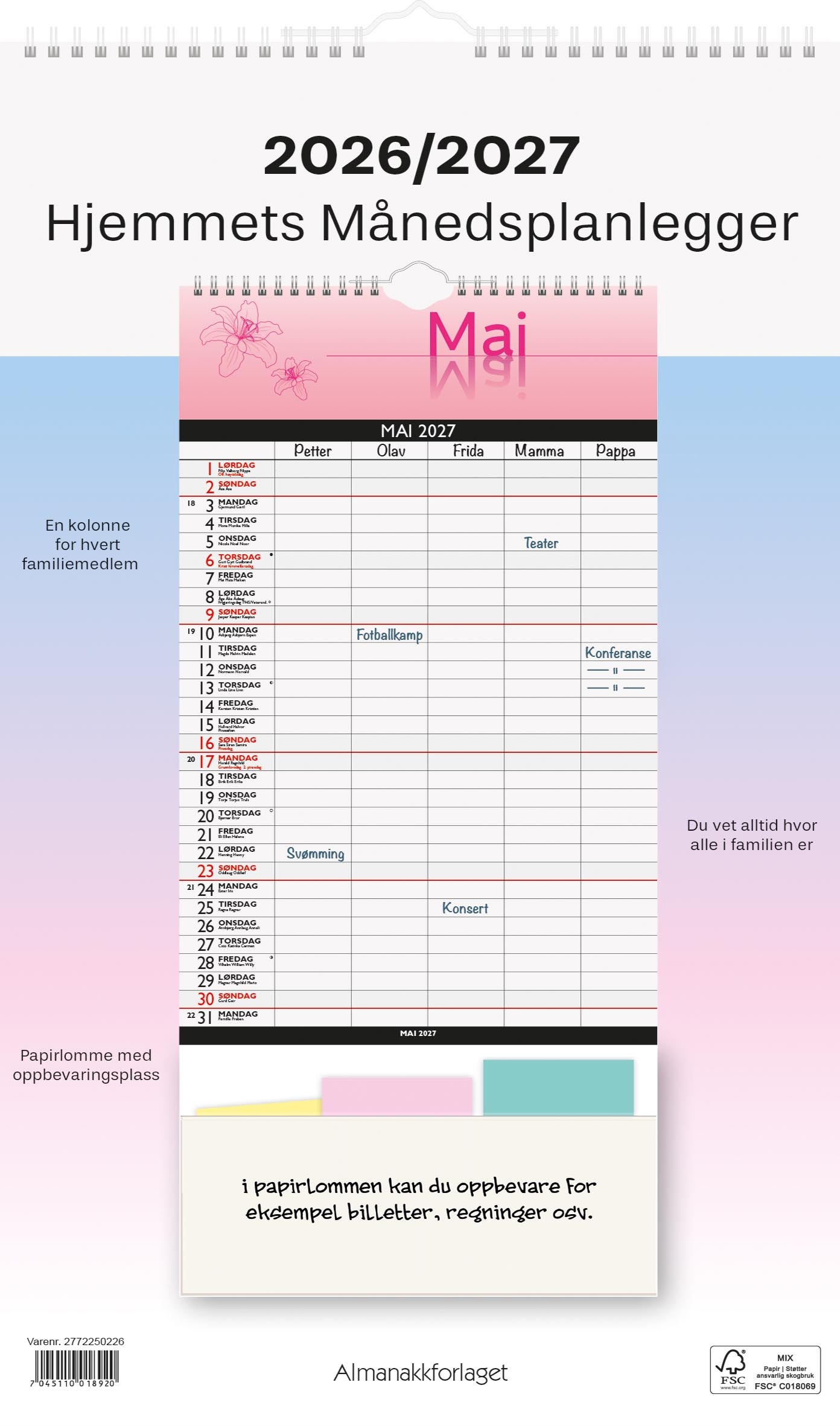 Hjemmets Månedsplanlegger 7.Sans 26/27
