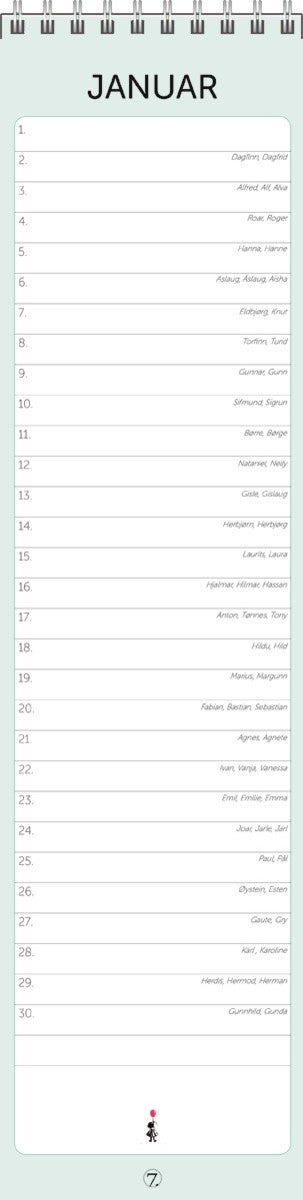 Fødselsdagskalender årsuavhengig