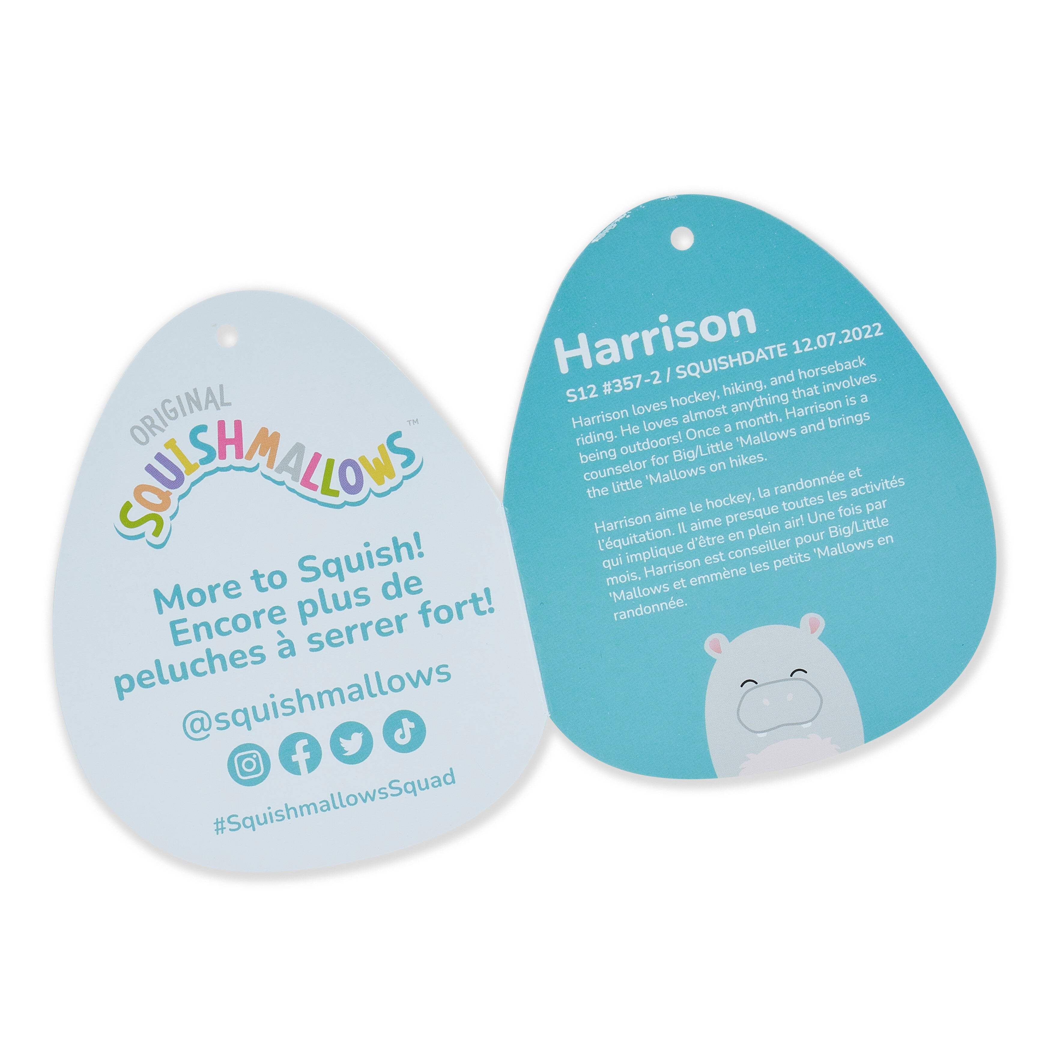 Squishmallows 30 cm harrison flodhest p16