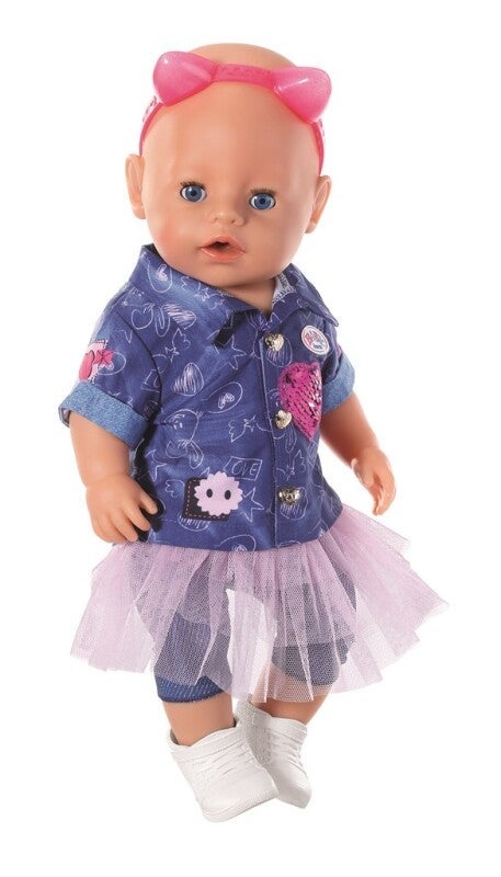 Baby Born dukkeklær deluxe jeans kjole 43cm