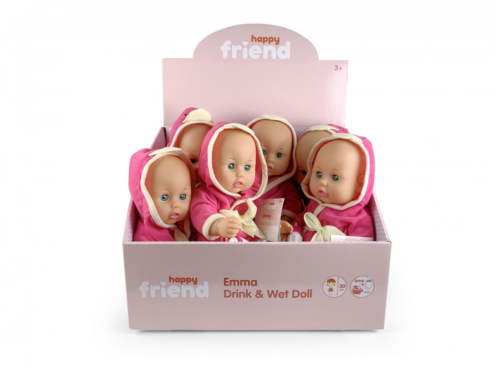 Dukke Happy Friend Emma Babydoll Drink 30 Cm