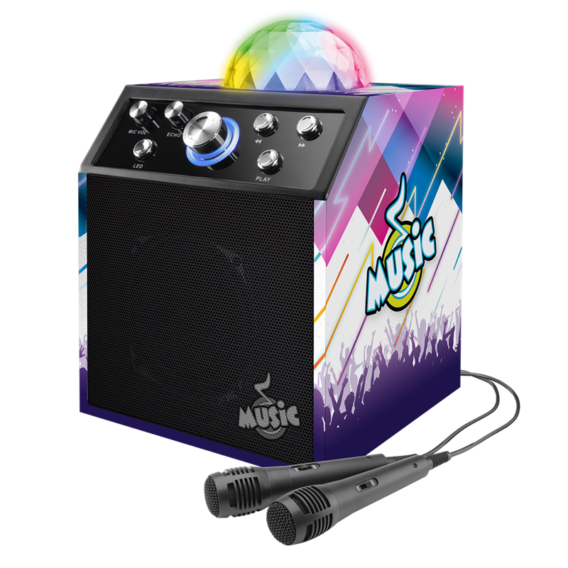 Musikk karaoke disco m/2 mikrofoner