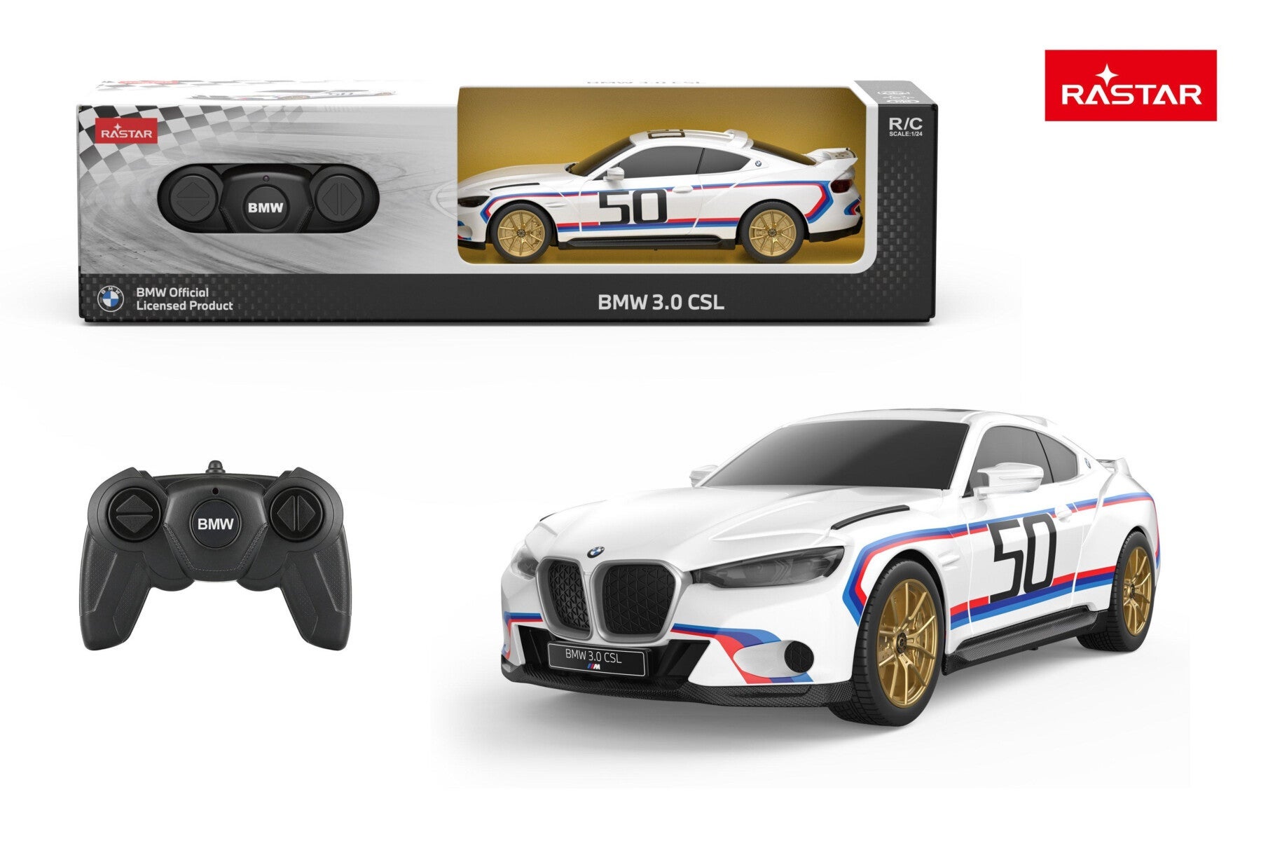 Rastar Bmw 3.0 Csl Rc 1:24 White