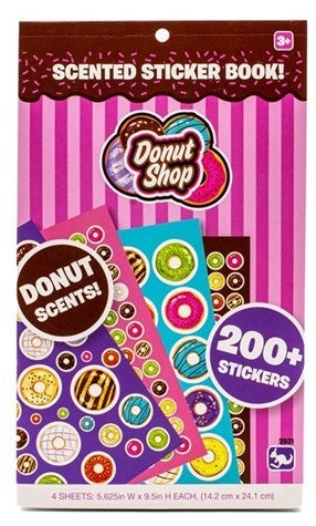 Klistremerkebok med klistremerker og lukt donut