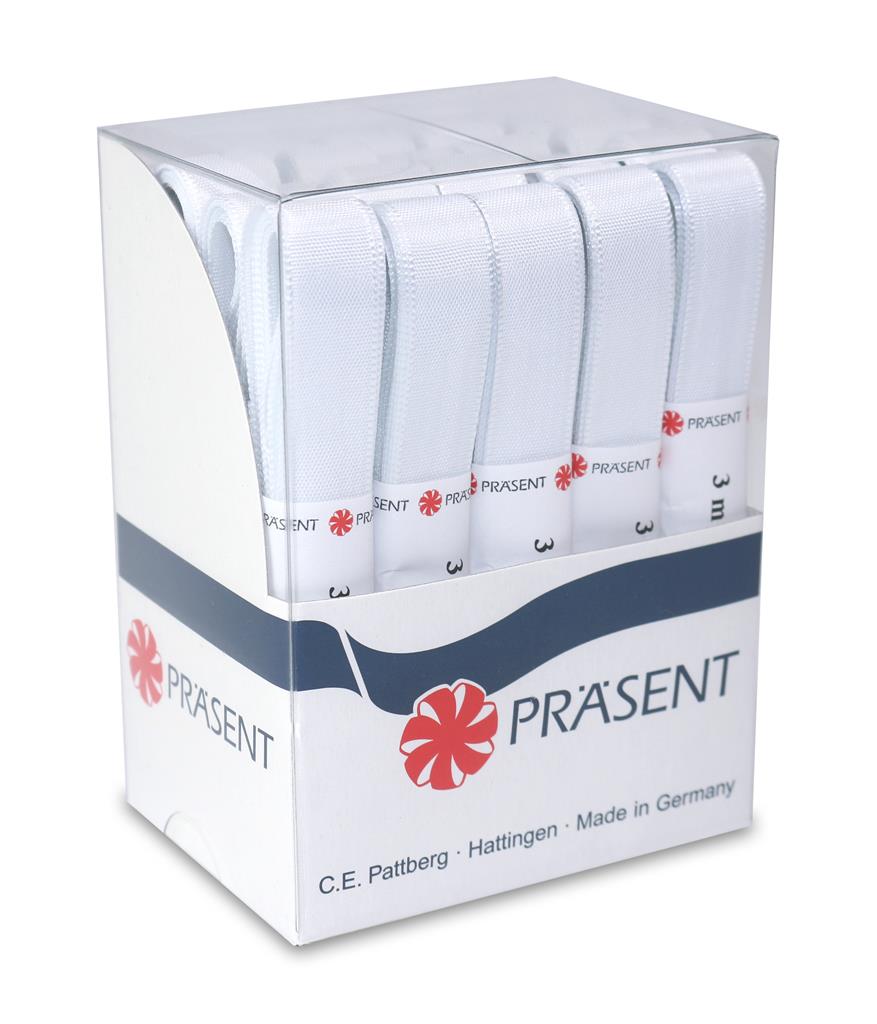 Silkebånd hvit 3m 15mm