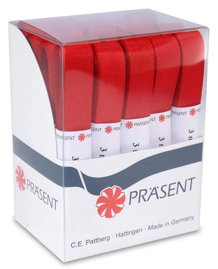 Silkebånd julerød 3m 15mm