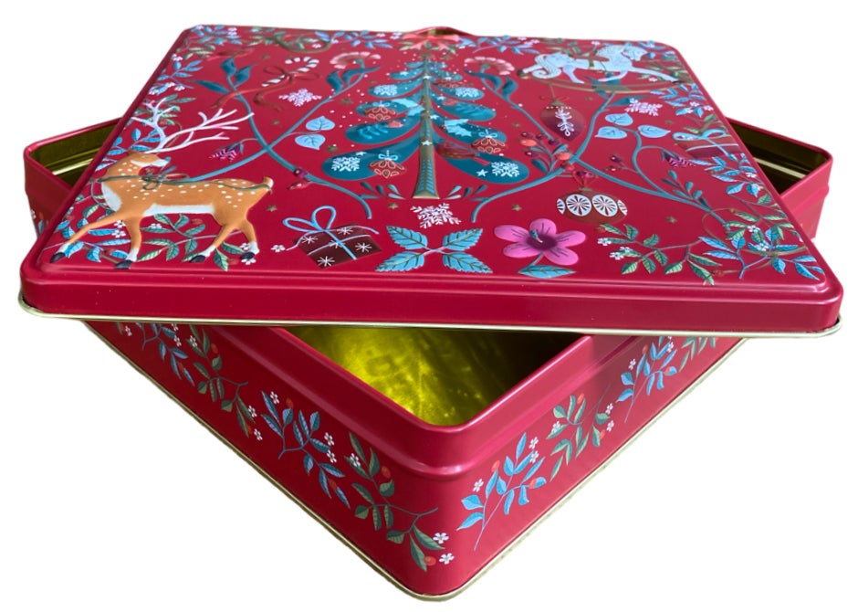Metallboks Ornaments Rød