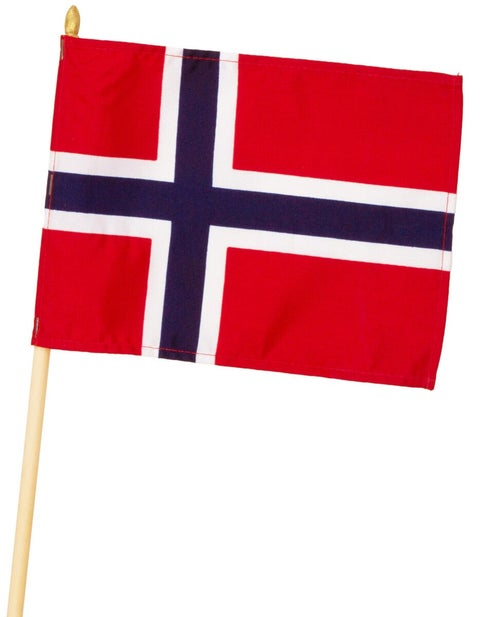 Flagg Norge 15,5x21cm pinne 55cm