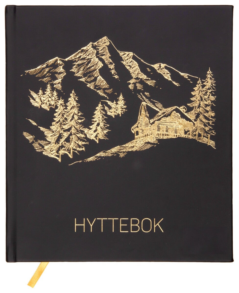 Hyttebok Fjell 21x24cm Sort
