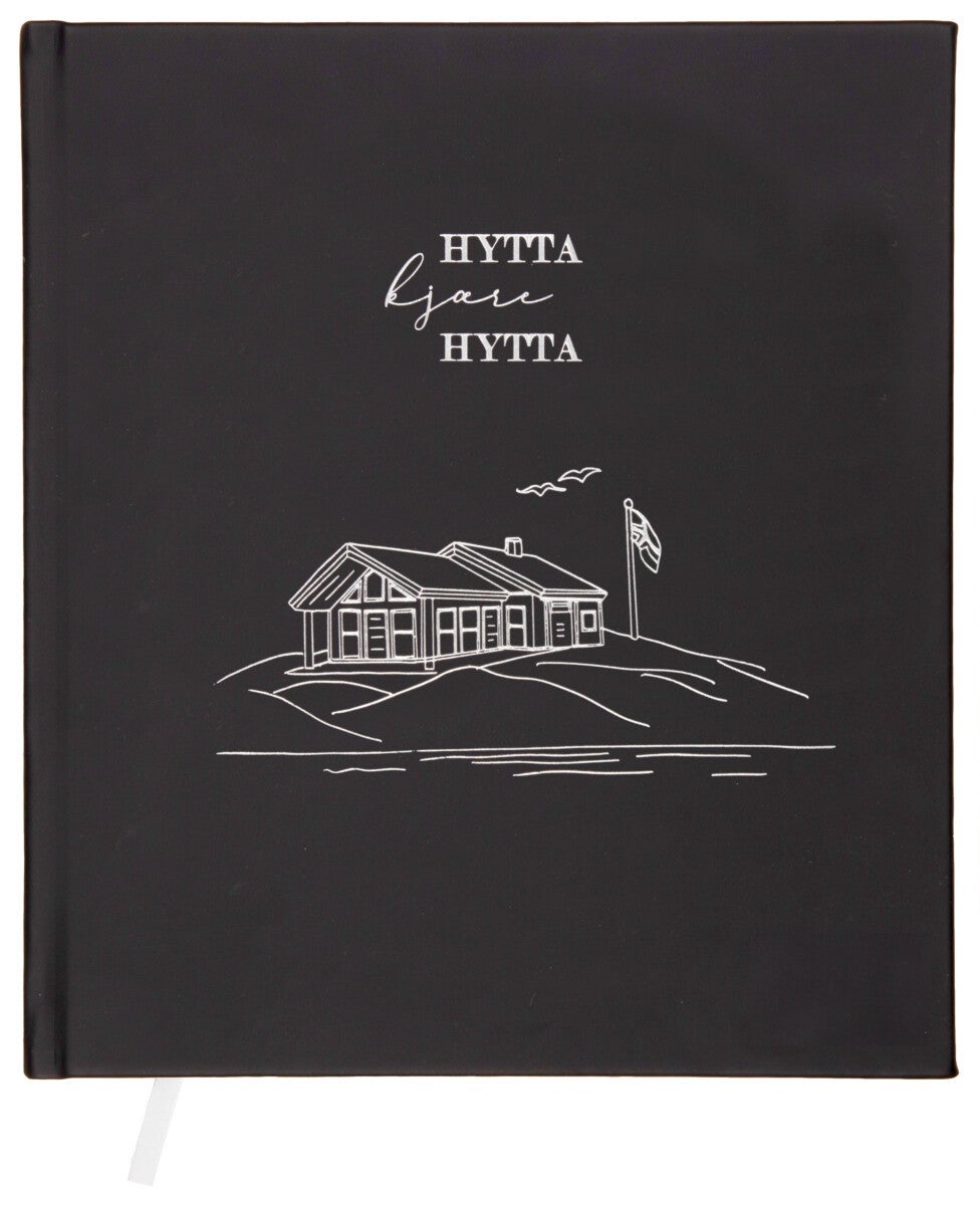 Hyttebok Sjøhytte 21x24cm Sort
