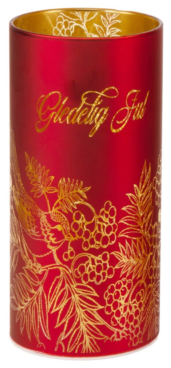 Lyslykt LED Gledelig Jul rød