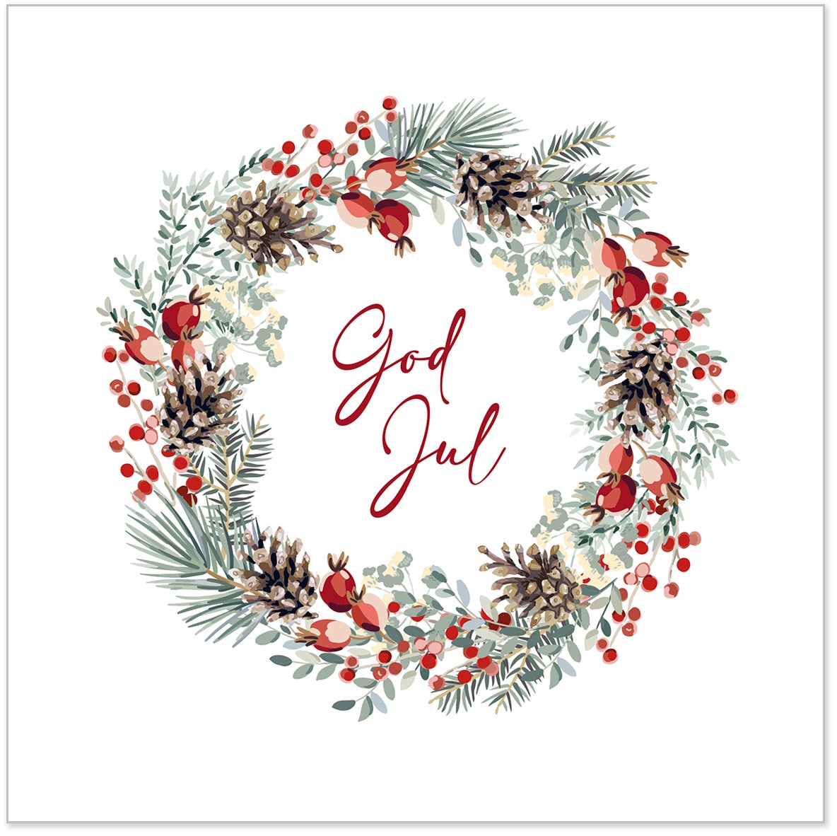 Servietter God Jul Krans