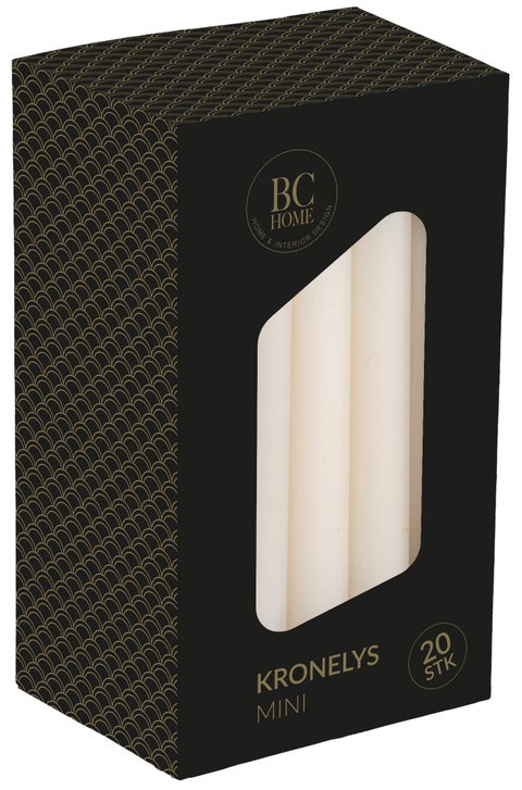 Kronelys Mini 10cm 20stk Hvit