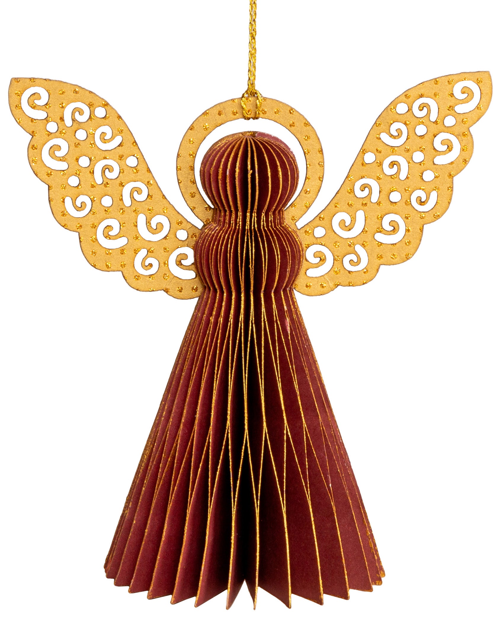 Engel papir henge burgunderbrun 12cm