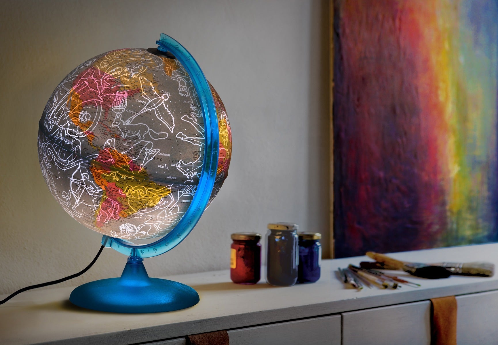 Globus 25cm m/lys Night & Day LED Norsk