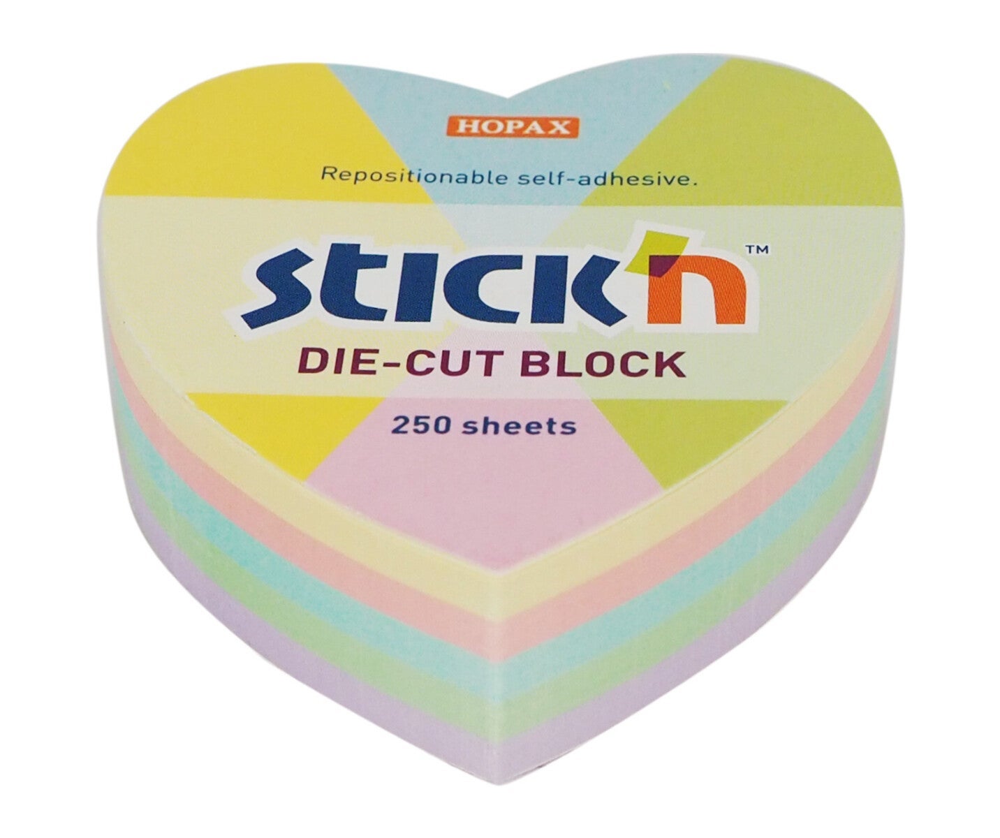 Notatblokk kube i hjerte 64x67 mm pastell (250)