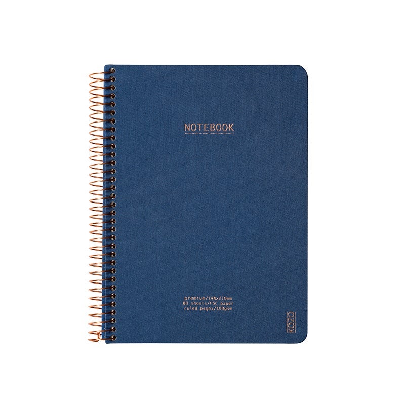 Notatbok m/spiral Kozo Premium A5 Navy 100g