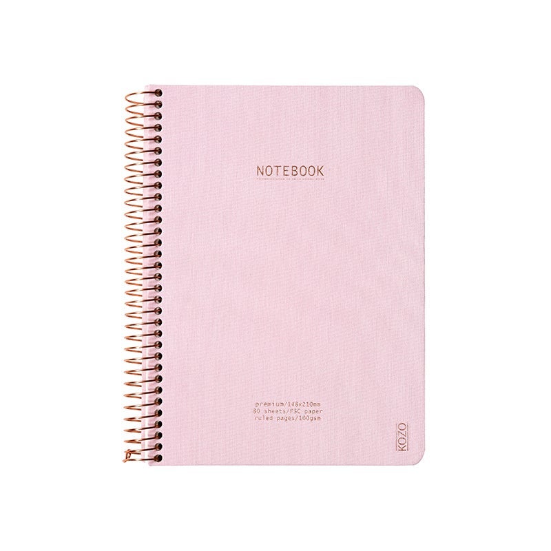 Notatbok m/spiral Kozo Premium A5 Dusty Pink 100g