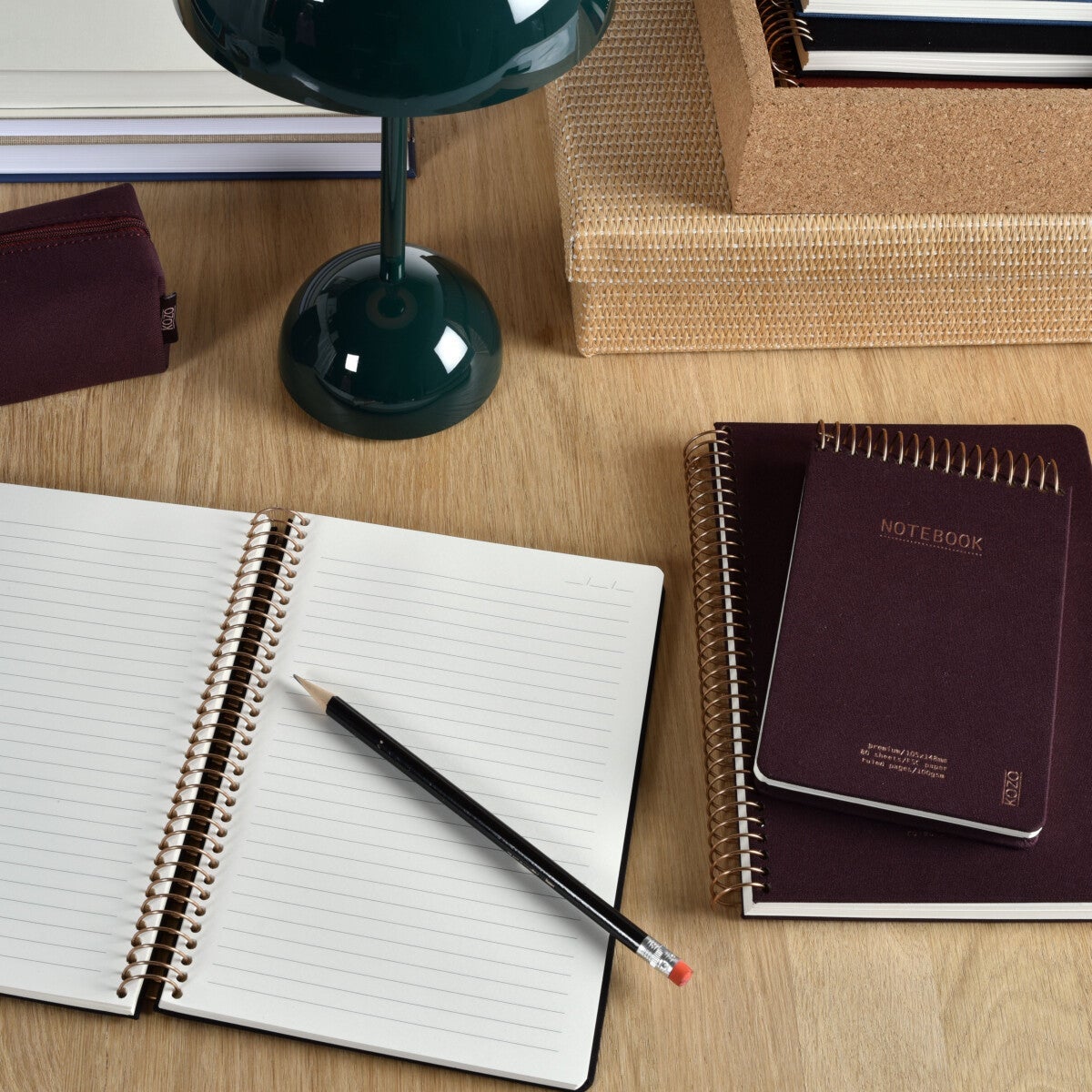Notatbok m/spiral Kozo Premium A6 Coffee