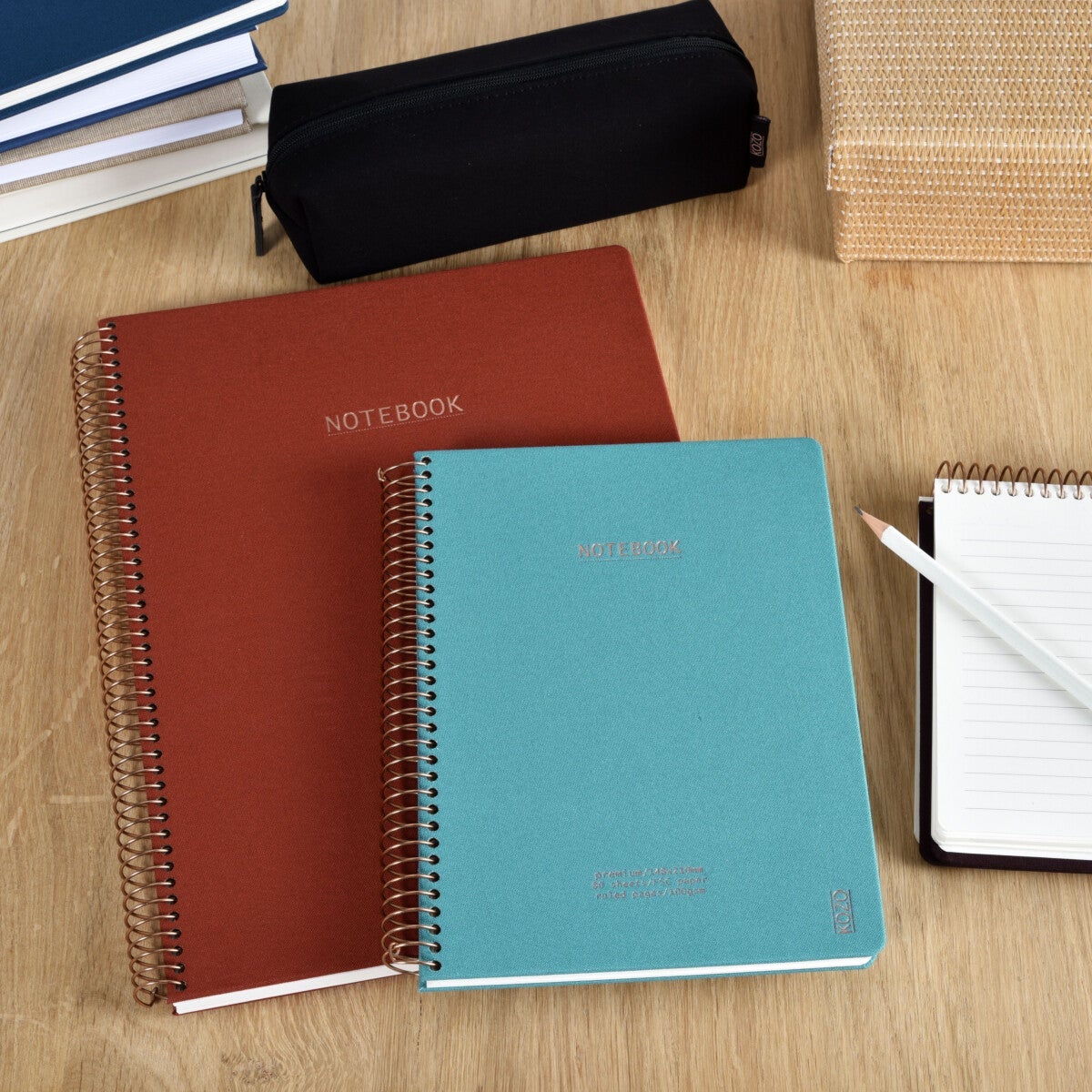 Notatbok m/spiral Kozo Premium A5 Steel Blue