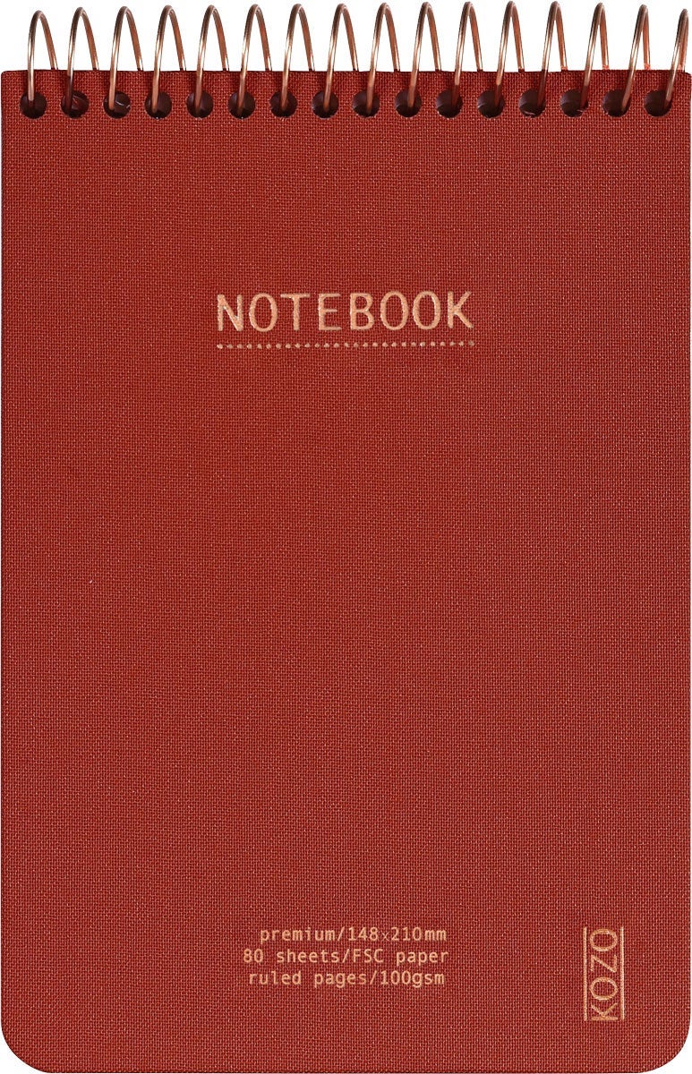 Notatbok m/spiral Kozo Premium A6 Bric